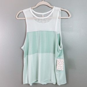 NWT Free People- Mint Color Block Tanktop in Size Small